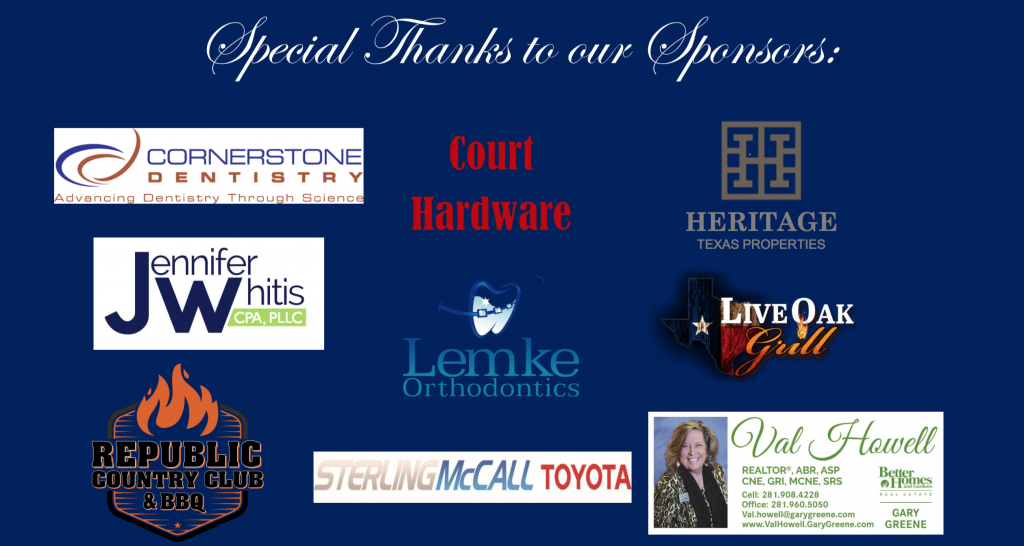 List of sponsors for Saint Theresa Catholic School "Hail to Our Heroes" program