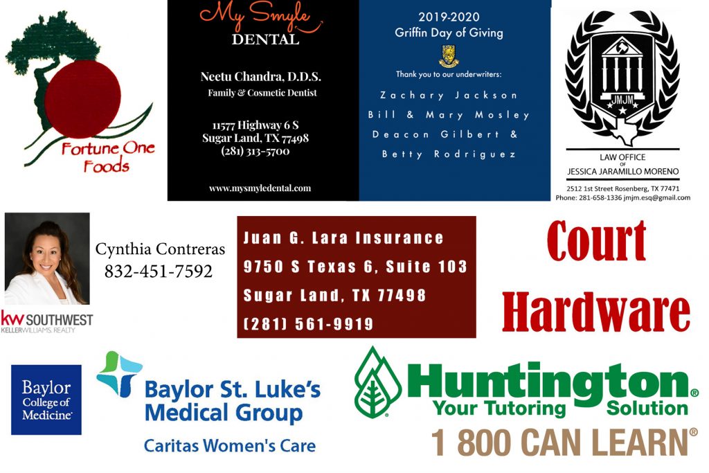 List of sponsors for the Saint Theresa Catholic School "Griffin Day of Giving"